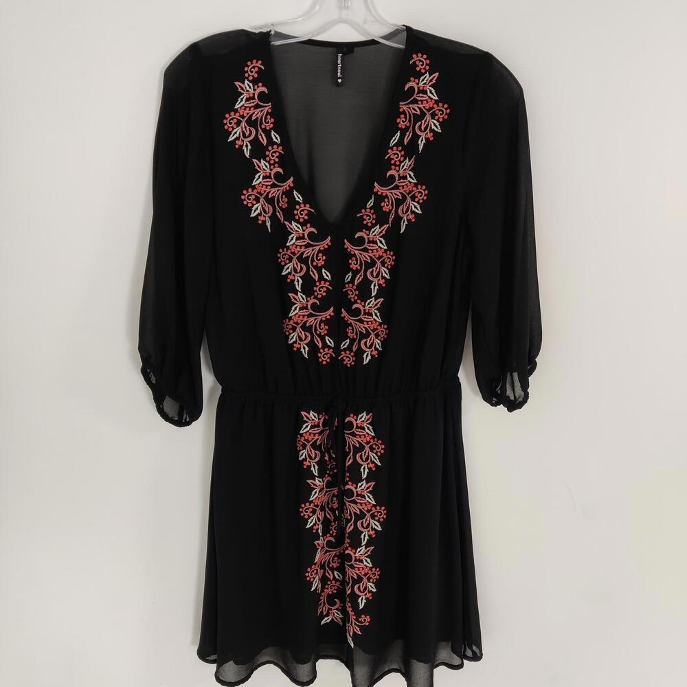 Heart Soul Women's Embroidered Floral Tunic Dress Size Large